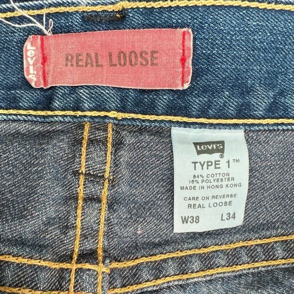 Levi's Type 1 Real‎ Loose Jeans Men's Size 38 Relaxed Fit Vintage Y2K Denim